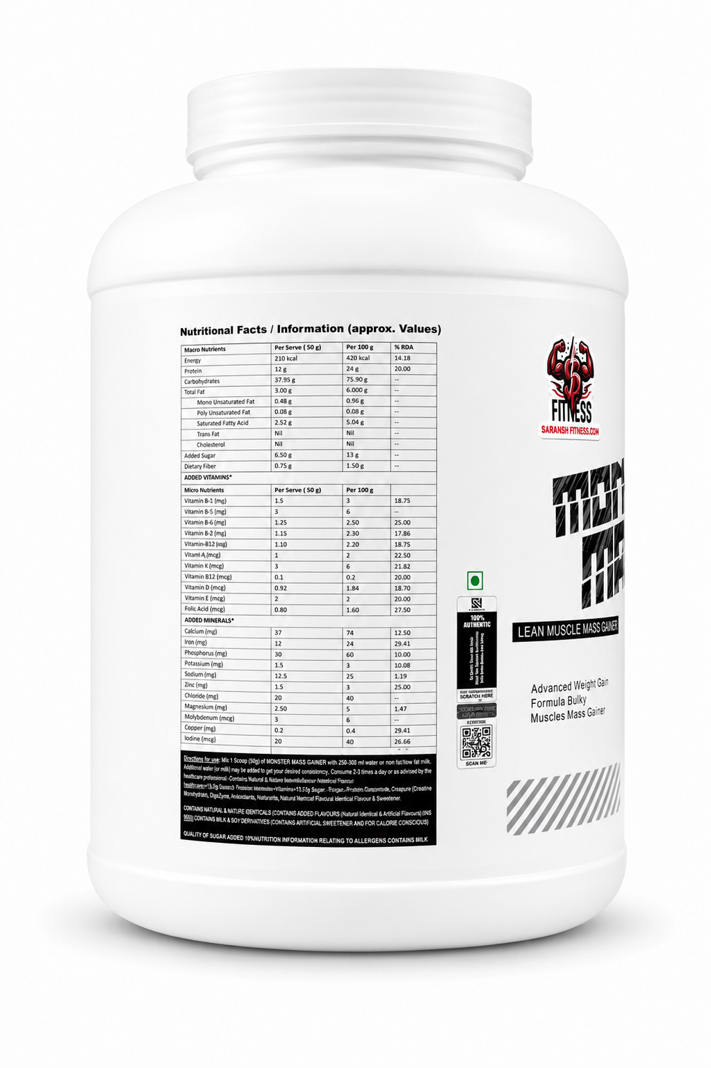 D-Tech Nutrition Monster Mass Gainer Advance 2.7kg | Muscle & Weight Gain