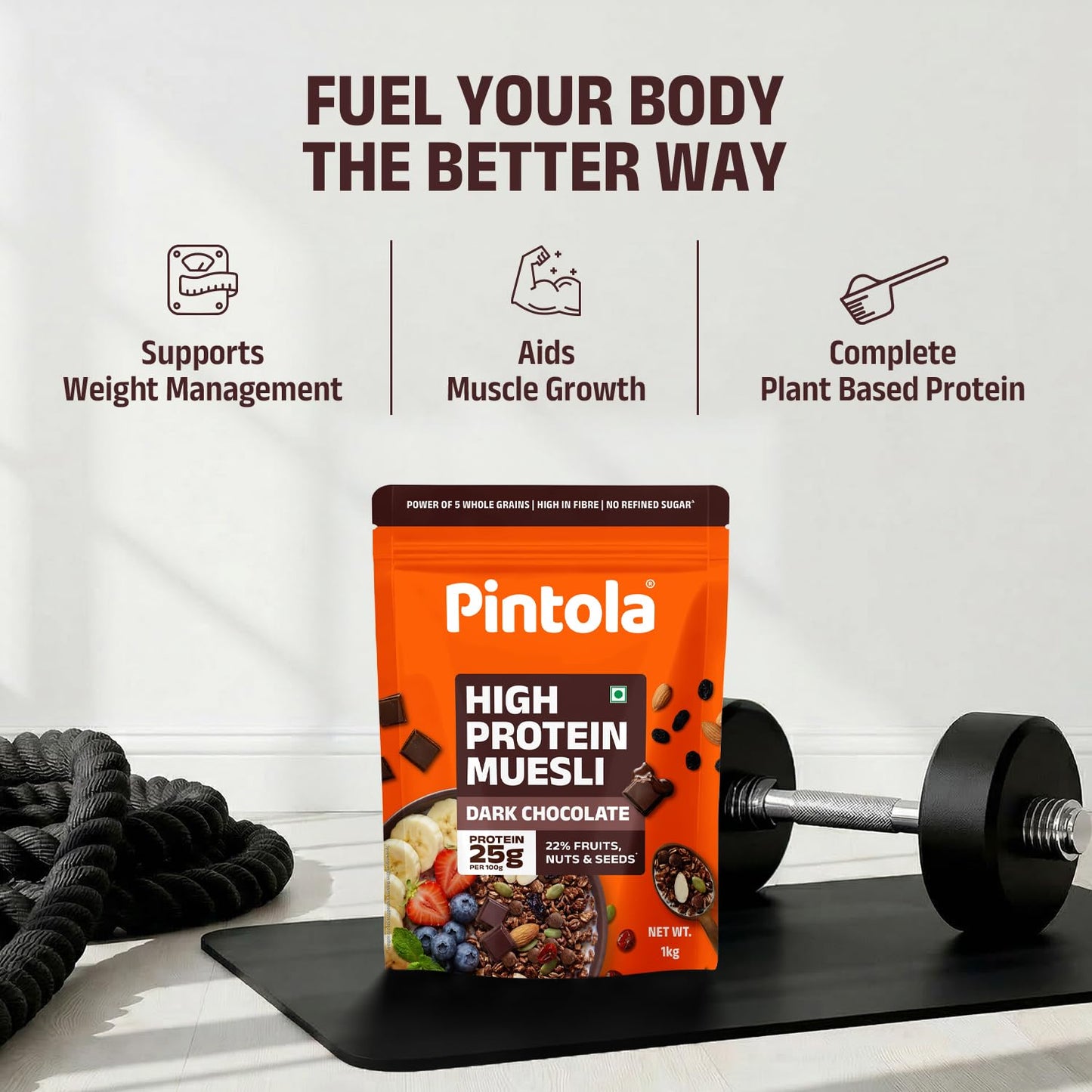 Pintola High Protein Muesli Dark Chocolate & Cranberry - 1 Kg