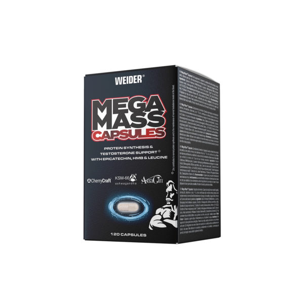 Weider Mega Mass Caps | HMB & Leucine – 120 Capsules