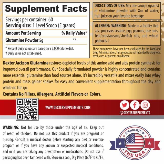 Dexter Jackson Signature Series Glutamine 300g | 60 Servings