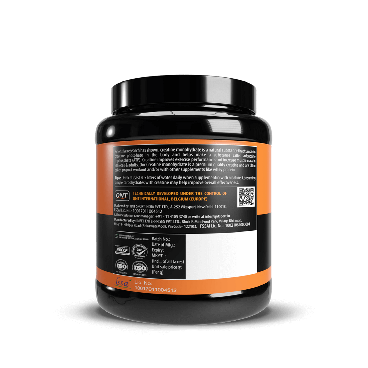 QNT Creatine Monohydrate 250g | 83 Servings