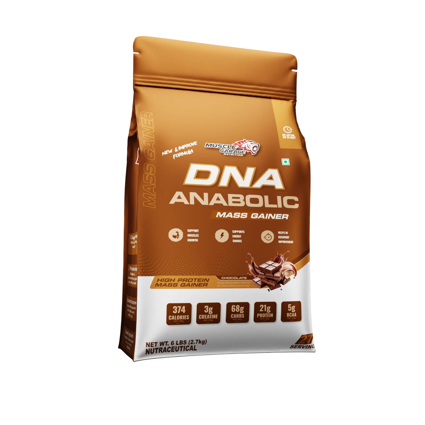 DNA Anabolic Mass Gainer 2.7kg (6 lbs) | High-Calorie Gainer