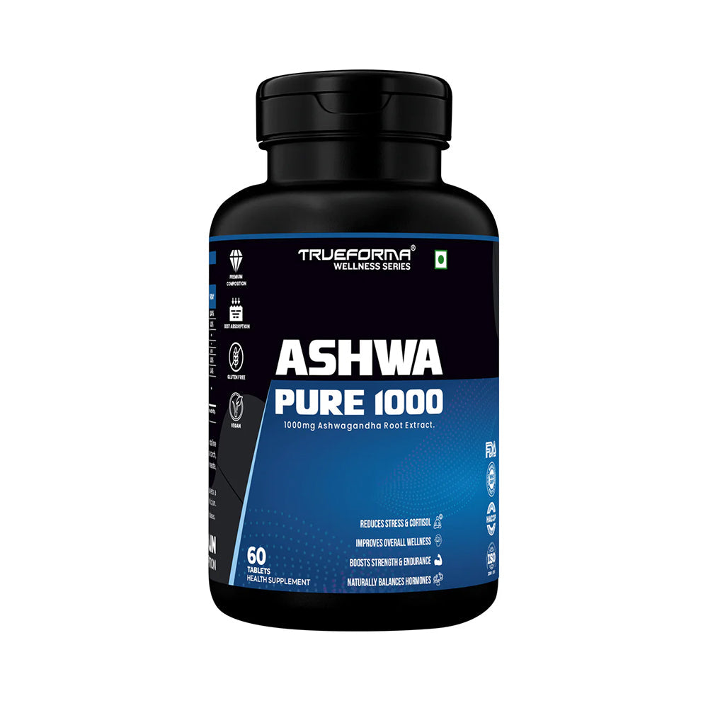 TrueForma Ashwa Pure 1000 | KSM-66 Ashwagandha 60 Tablets