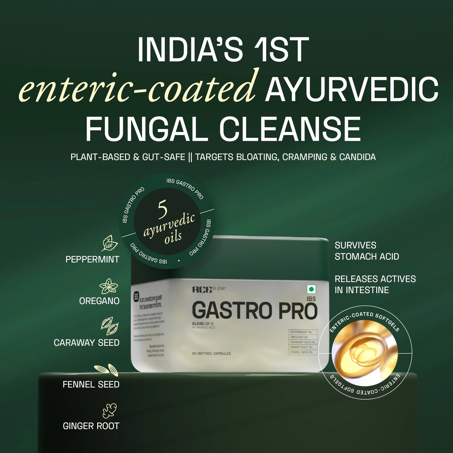 Ace Blend IBS Gastro Pro 60 Softgels | Gut Health Support