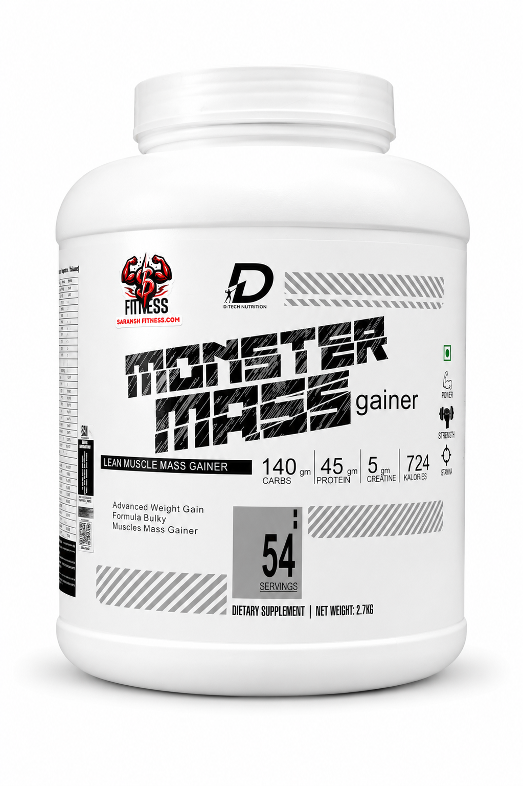 D-Tech Nutrition Monster Mass Gainer Advance 2.7kg | Muscle & Weight Gain