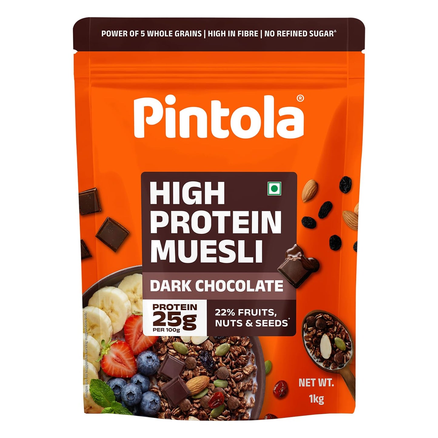 Pintola High Protein Muesli Dark Chocolate & Cranberry - 1 Kg