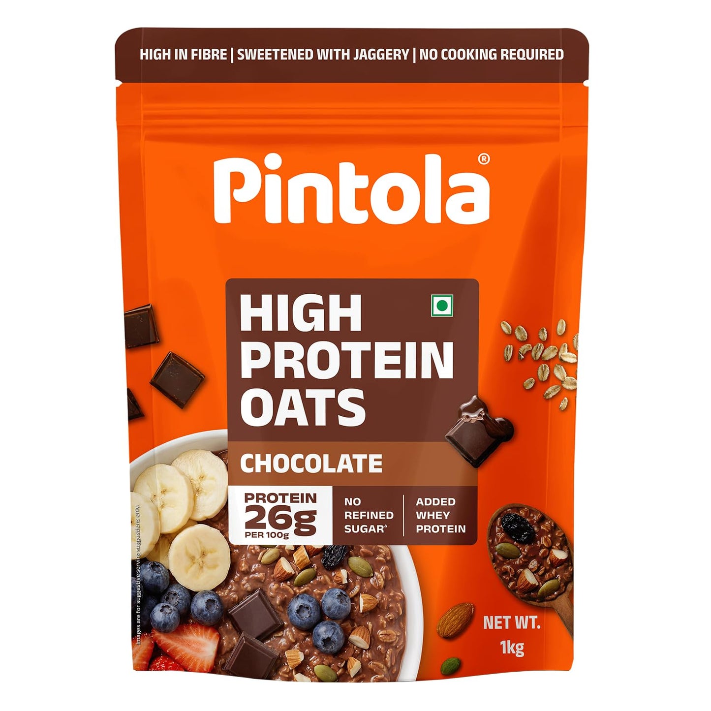 Pintola High Protein 26G Protein Chocolate Oats - 1kg