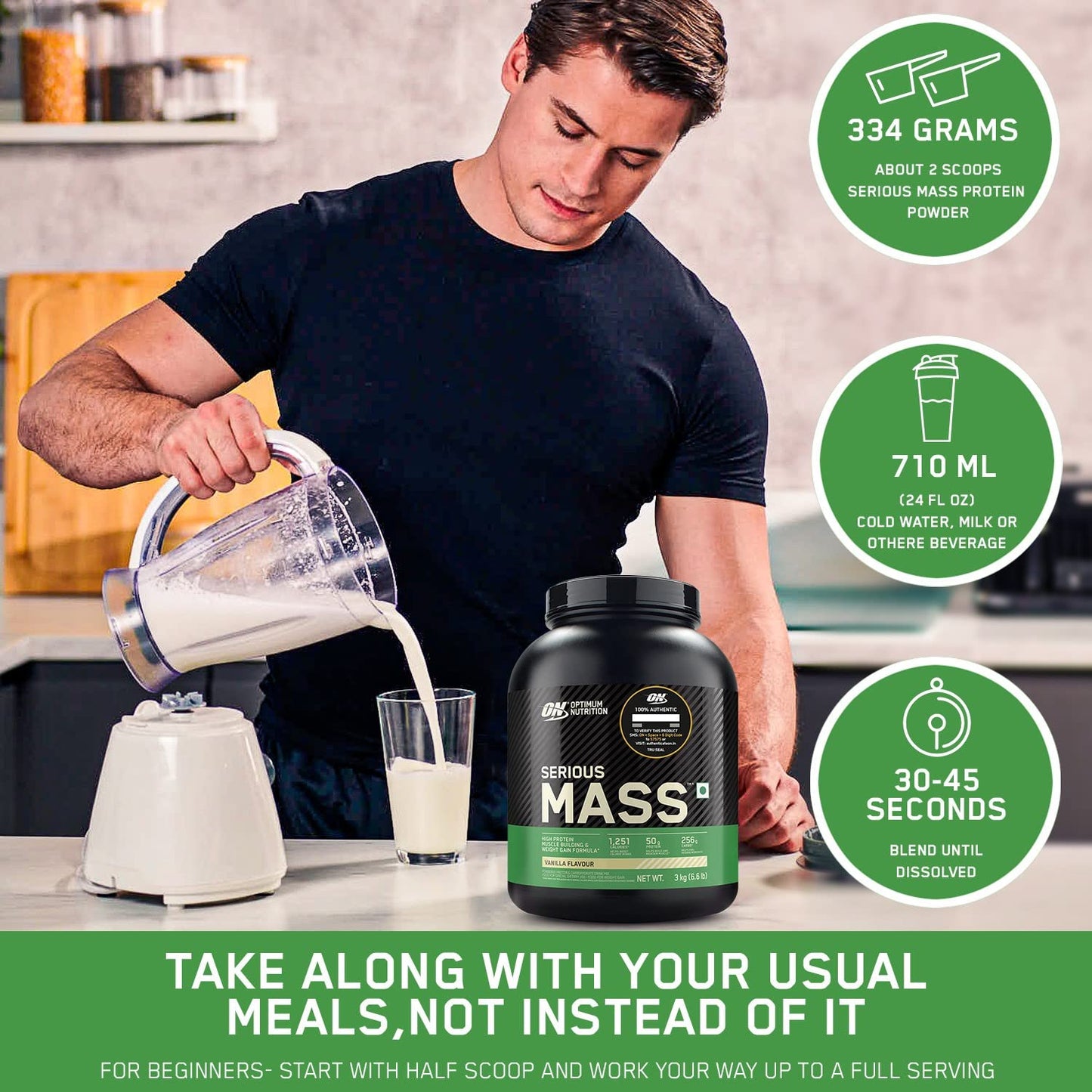 Optimum Nutrition Serious Mass 3kg | Weight Gainer