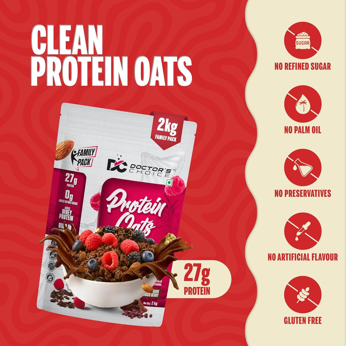 Doctor’s Protein Oats Chocolate 2kg | High Protein Oats