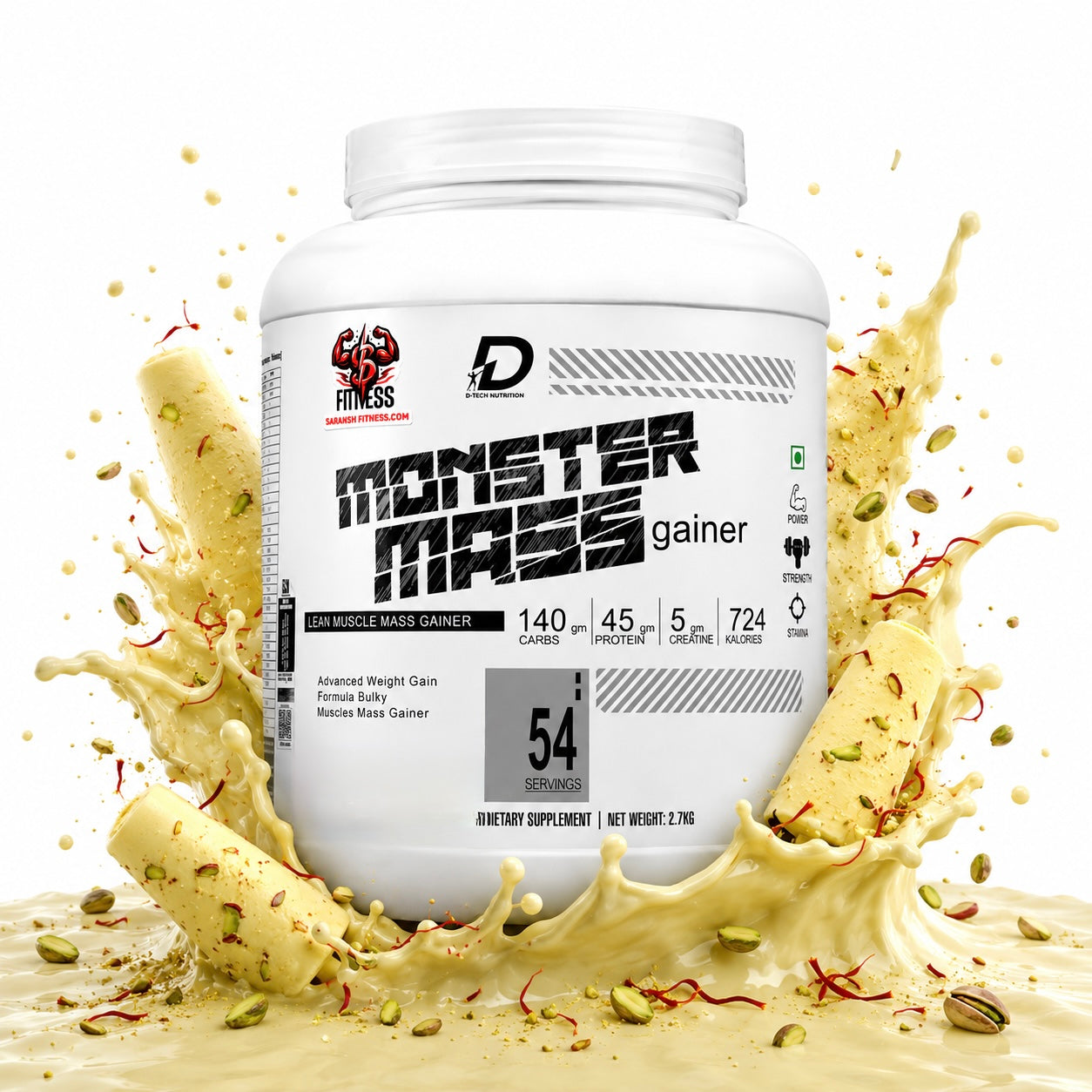 D-Tech Nutrition Monster Mass Gainer Advance 2.7kg | Muscle & Weight Gain