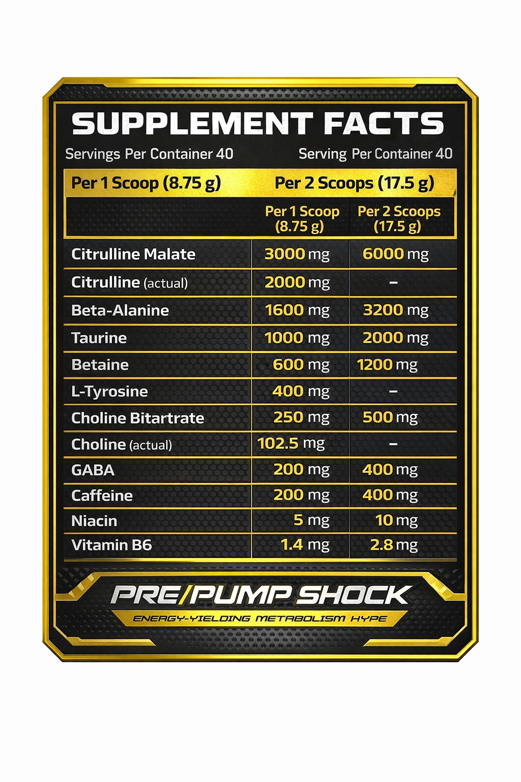 Gear Pre Pump Shock 350g | High Energy Pre Workout