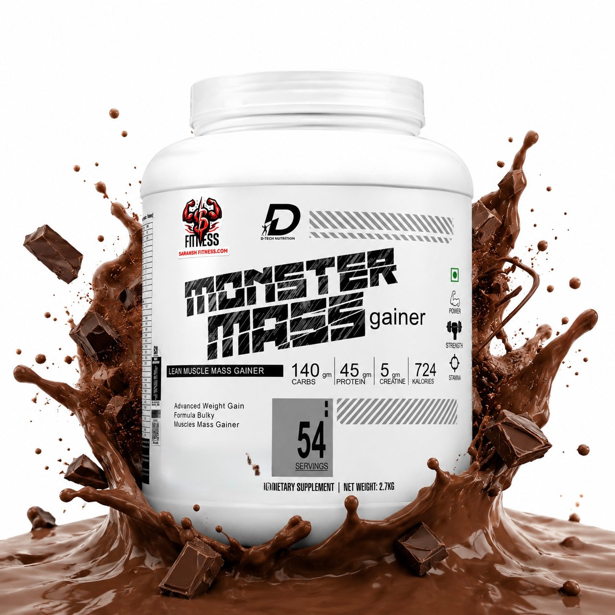 D-Tech Nutrition Monster Mass Gainer Advance 2.7kg | Muscle & Weight Gain