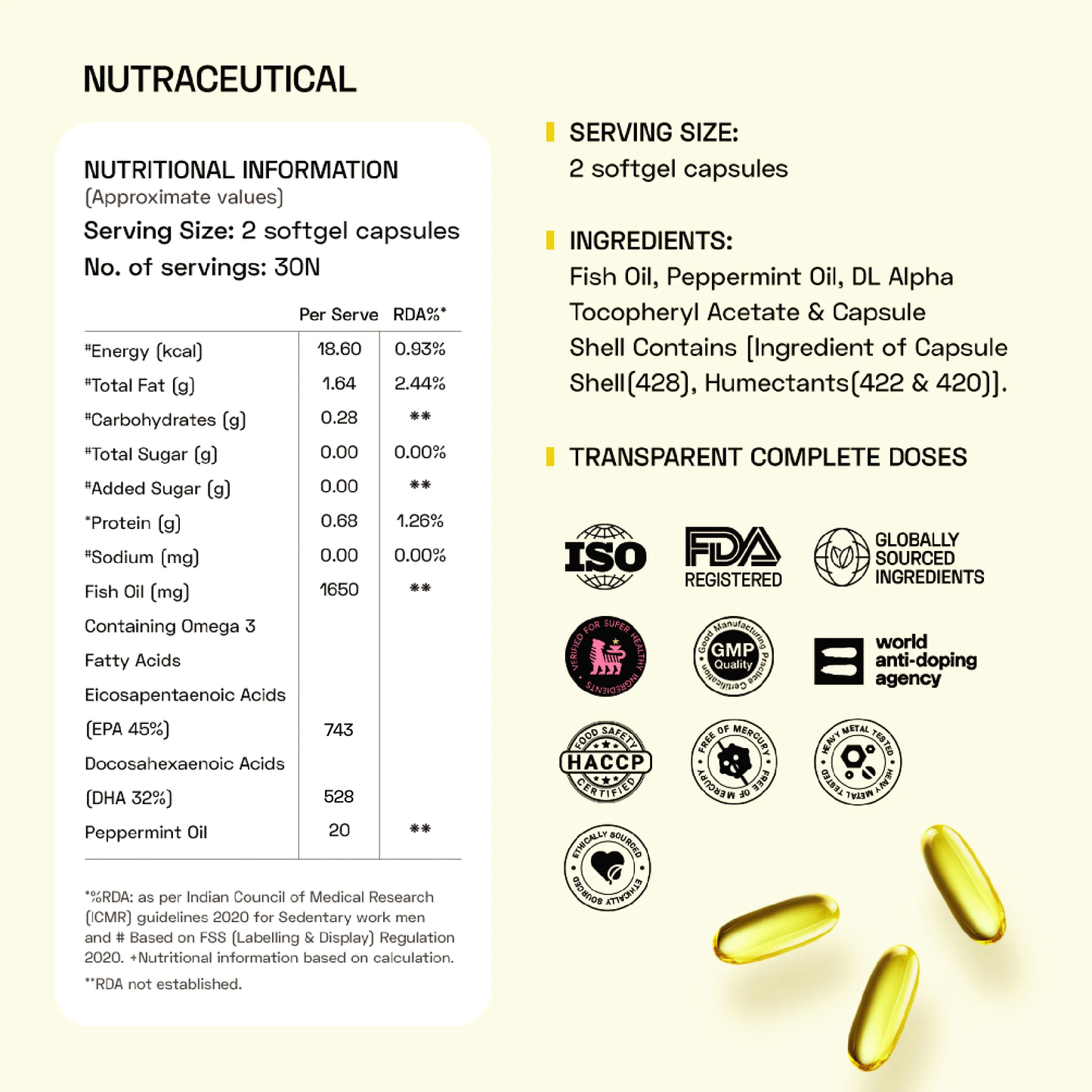 Ace Blend Outshine Omega-3 4X Strength Fish Oil - 60 Softgels