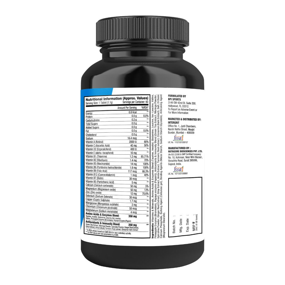 BPI Sports Multivitamin with Vital Nutrients 60 Tablets