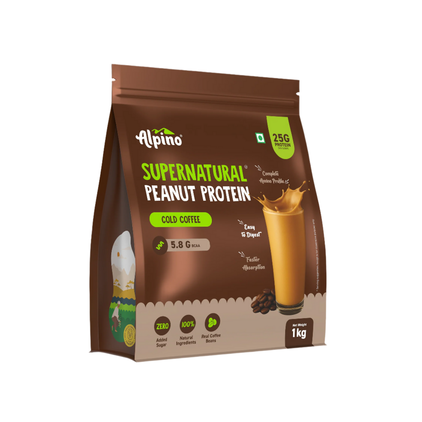 Alpino Supernatural Peanut Protein Powder - 1Kg