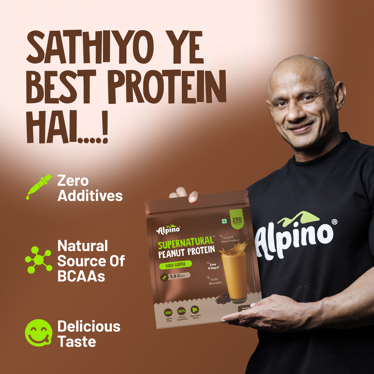 Alpino Supernatural Peanut Protein Powder - 1Kg