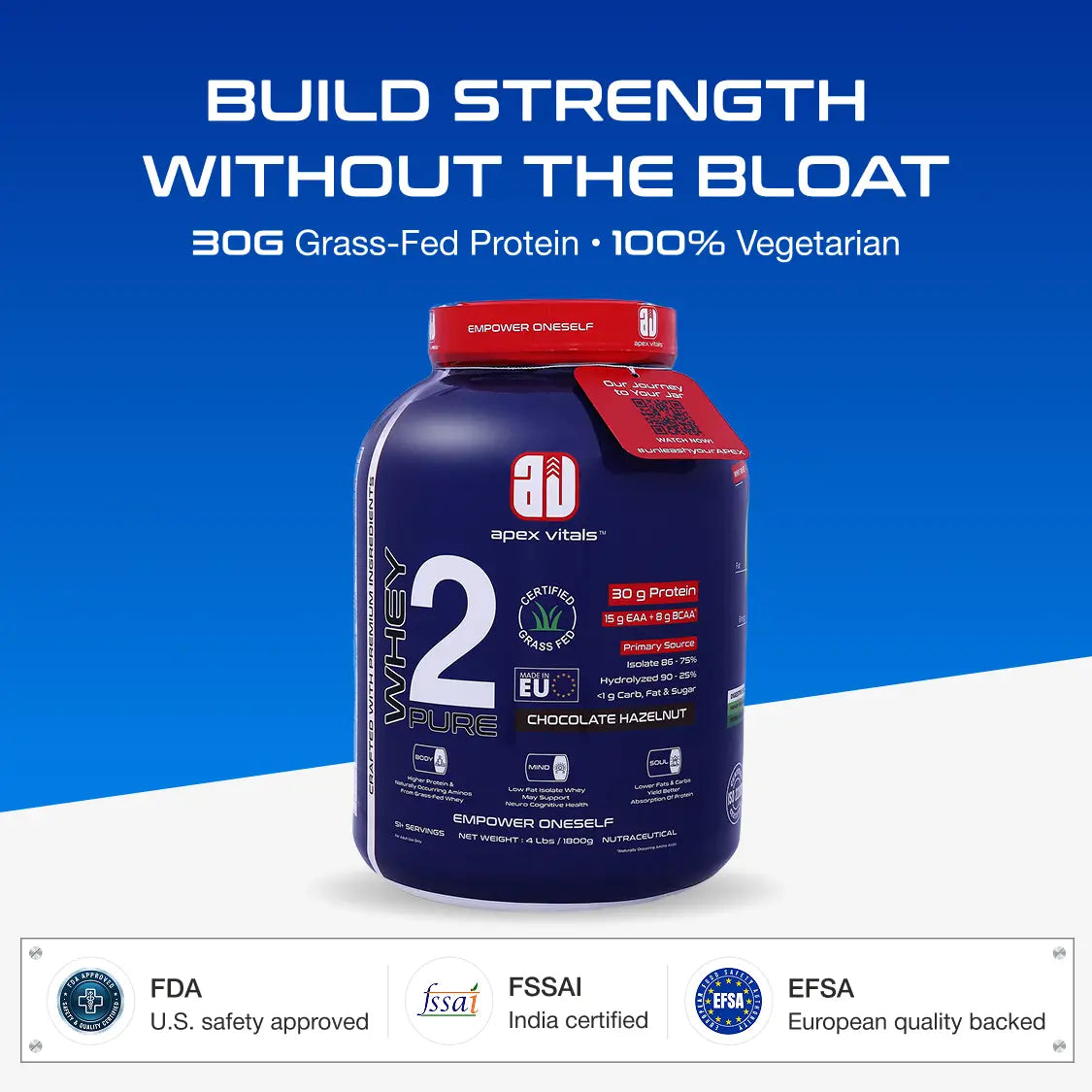 Apex Vitals Whey 2 Pure 4lbs | Premium Whey Protein
