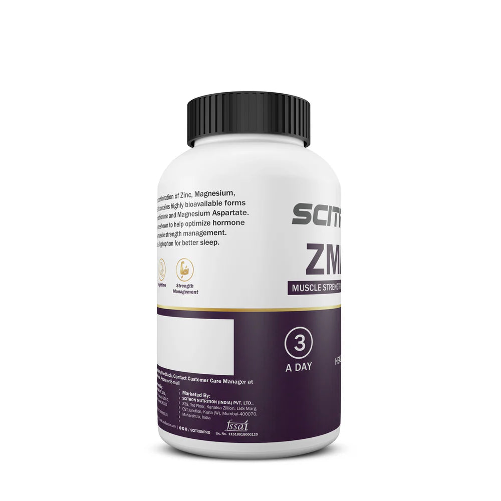 Scitron ZMA+ Zinc Magnesium Vitamin B6 | 90 Veg Capsules