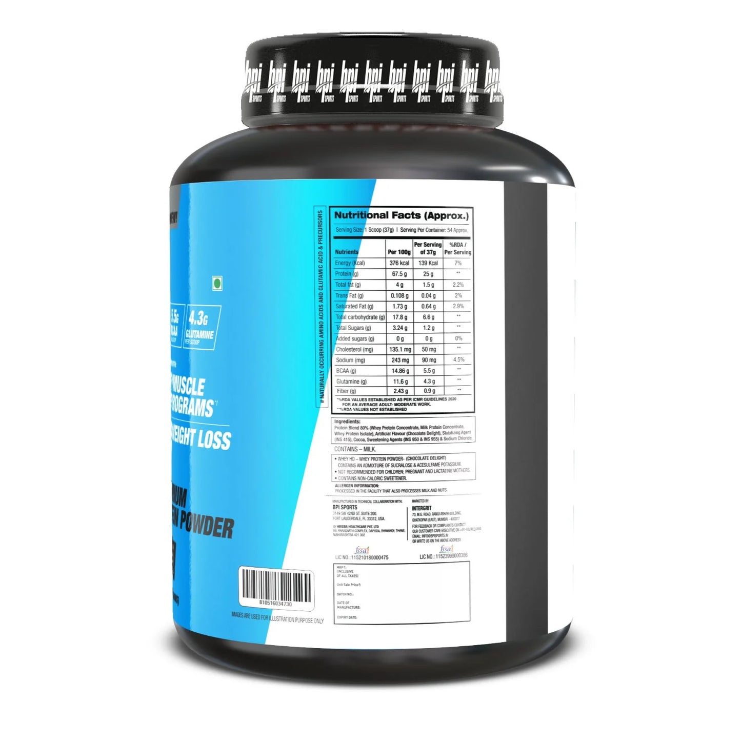 BPI Sports Whey HD 4.4lb | 25g Protein Per Serving