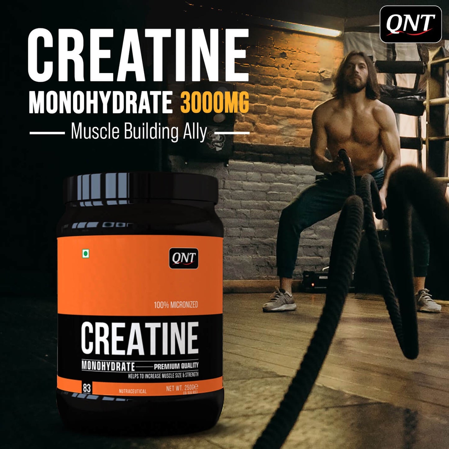 QNT Creatine Monohydrate 250g | 83 Servings