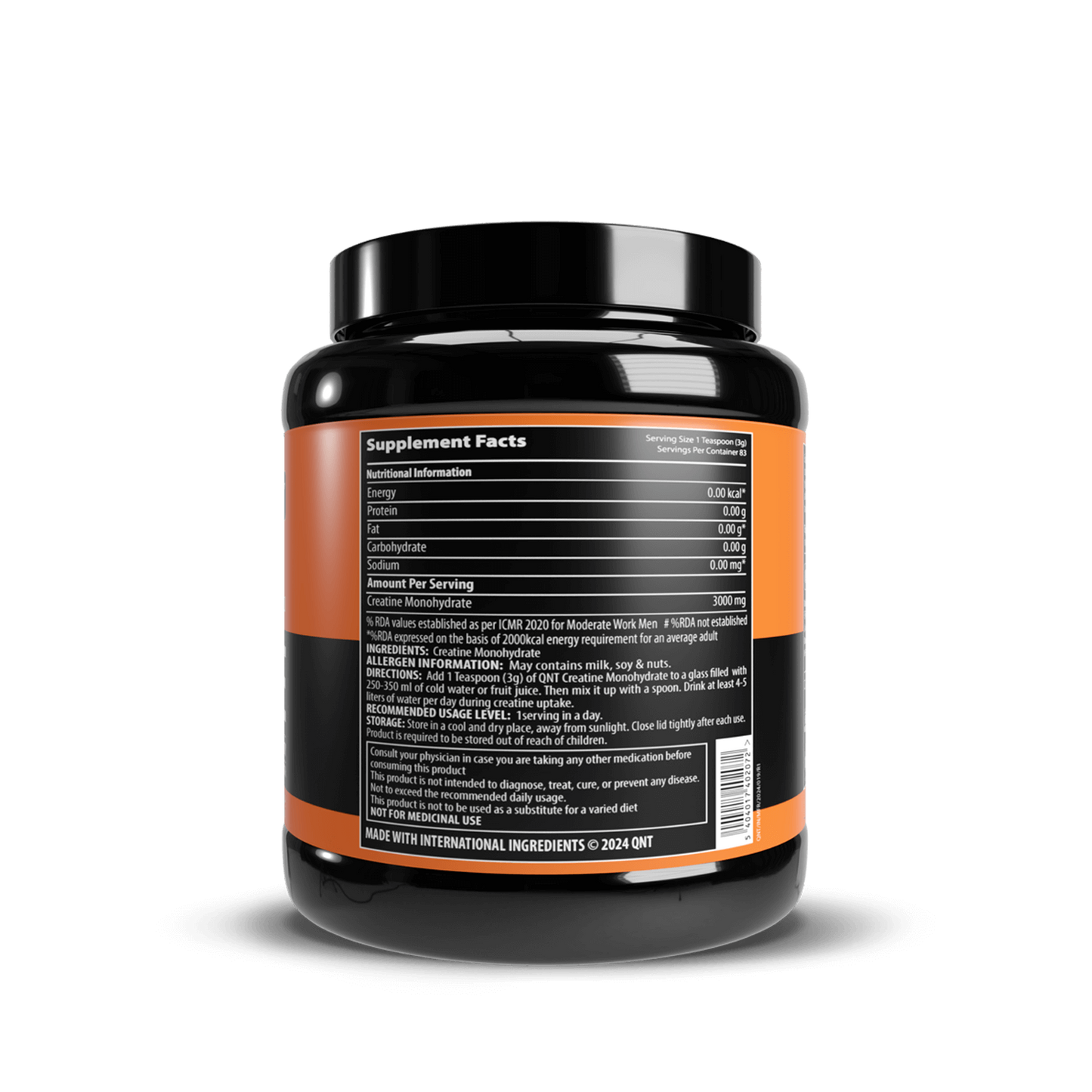 QNT Creatine Monohydrate 250g | 83 Servings