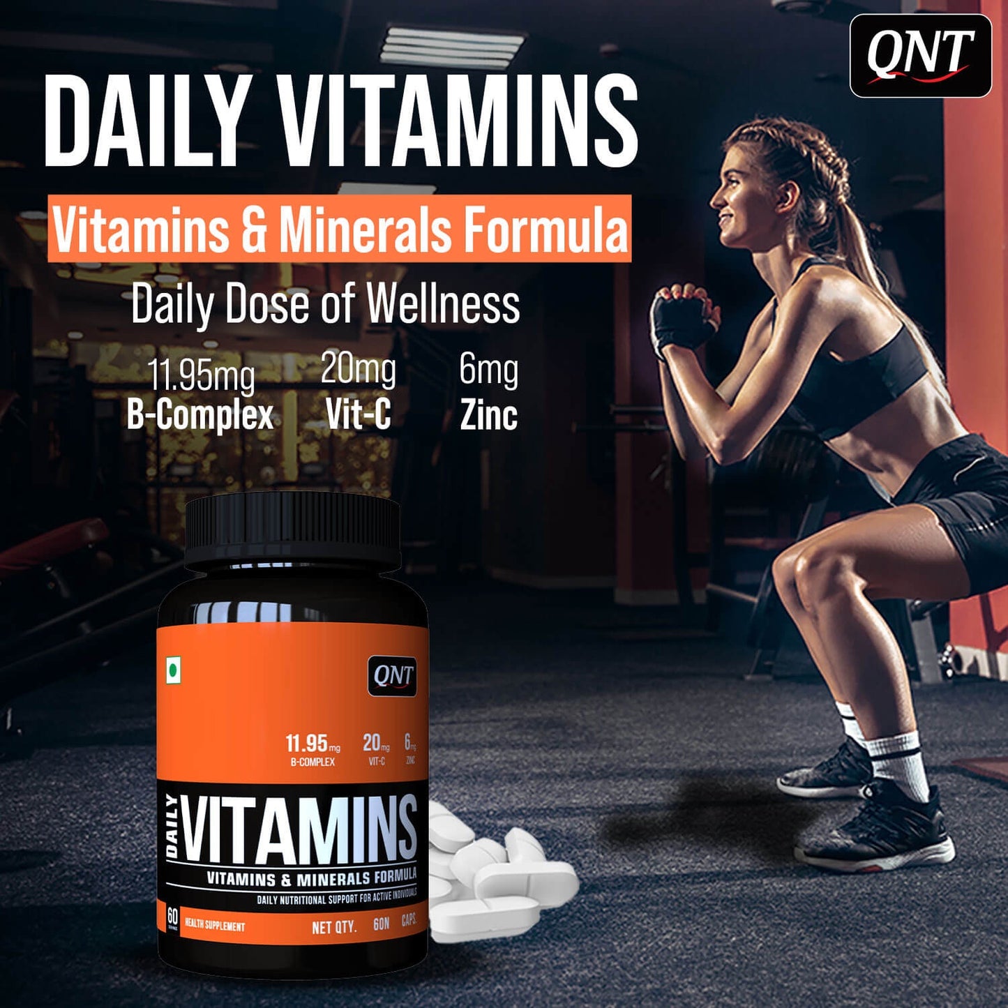 QNT Daily Vitamins 60 Capsules | Multivitamin & Minerals