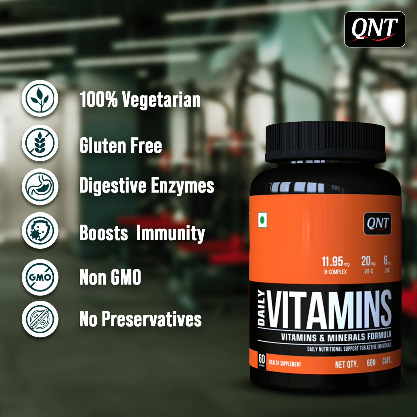 QNT Daily Vitamins 60 Capsules | Multivitamin & Minerals