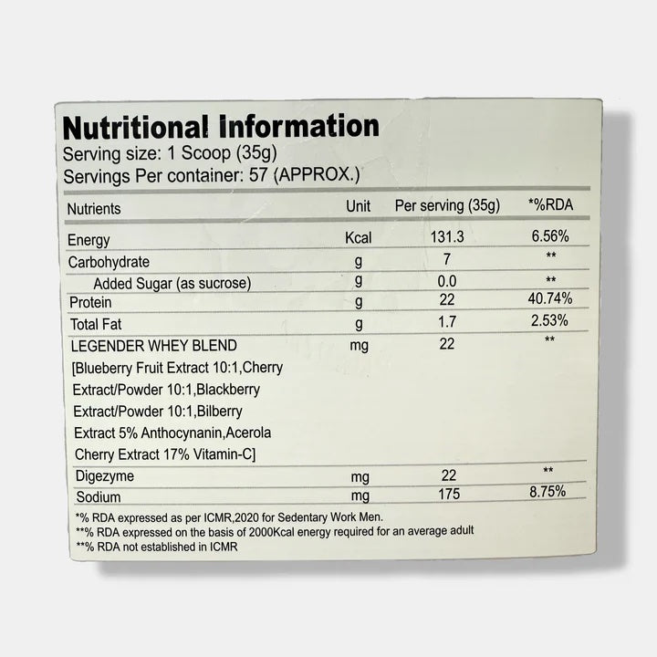 ABSOLUTE NUTRITION WHEY LEGENDER 12 YEARS CELEBRATION PACK – 2KG