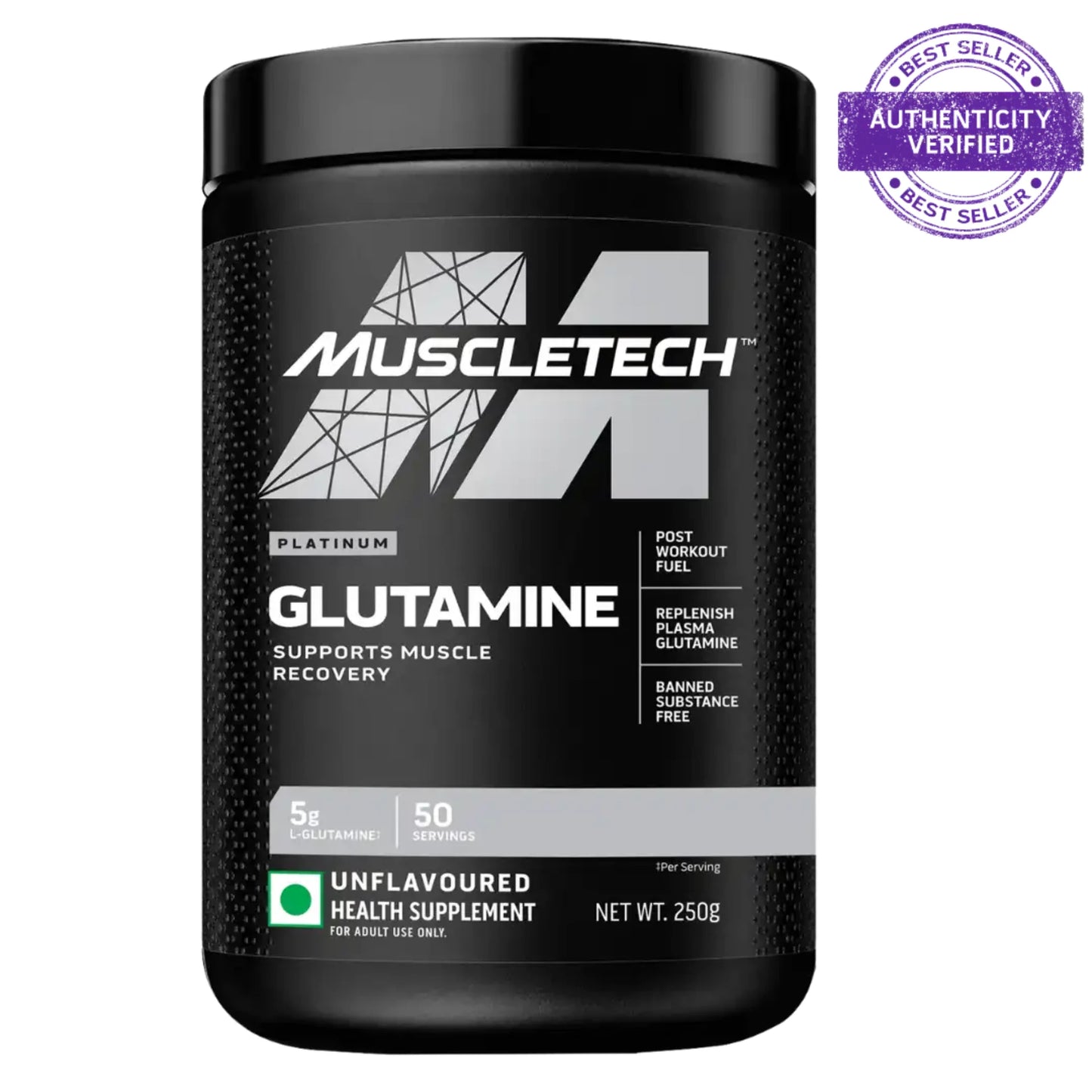 MuscleTech Platinum Glutamine 250g | 100% L-Glutamine