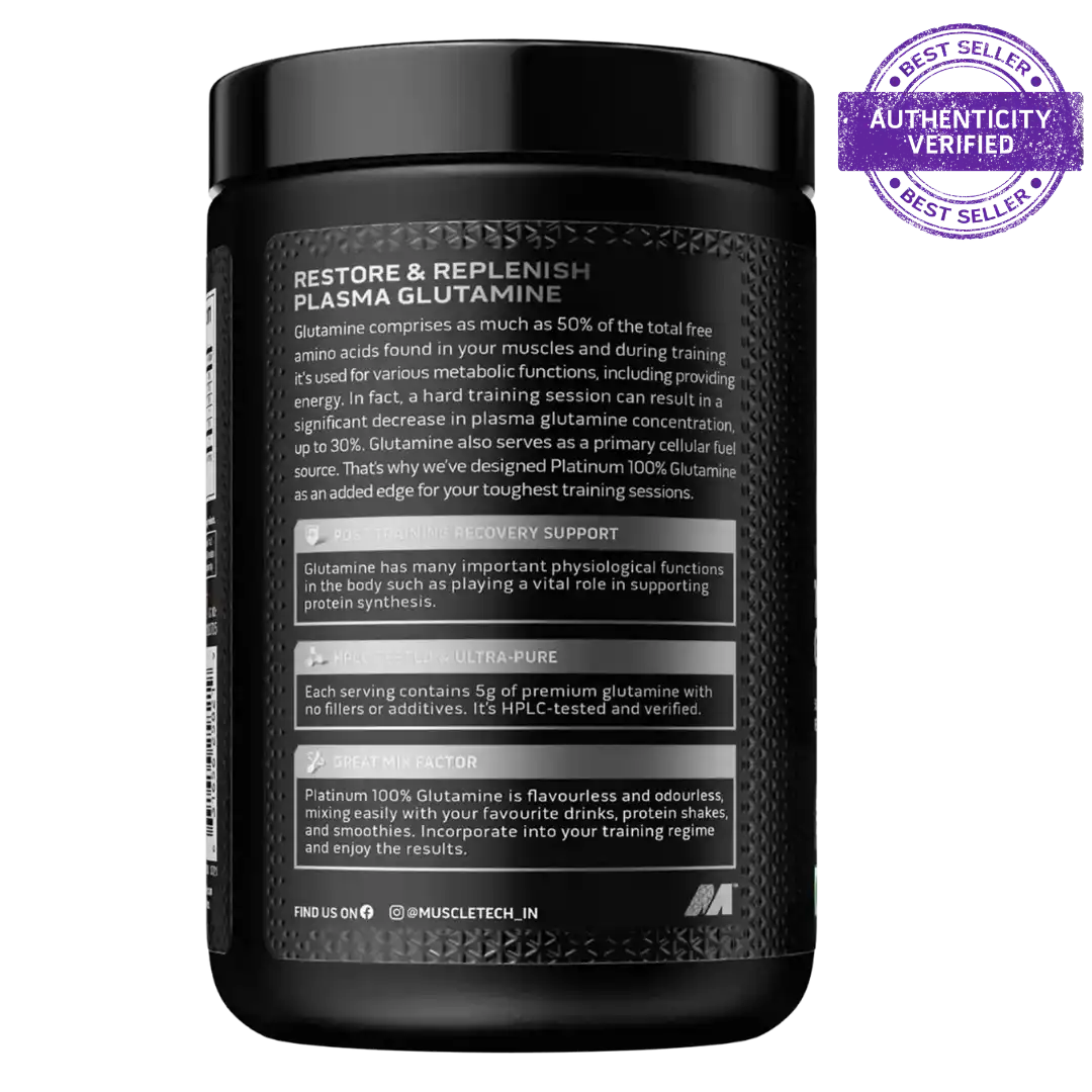 MuscleTech Platinum Glutamine 250g | 100% L-Glutamine