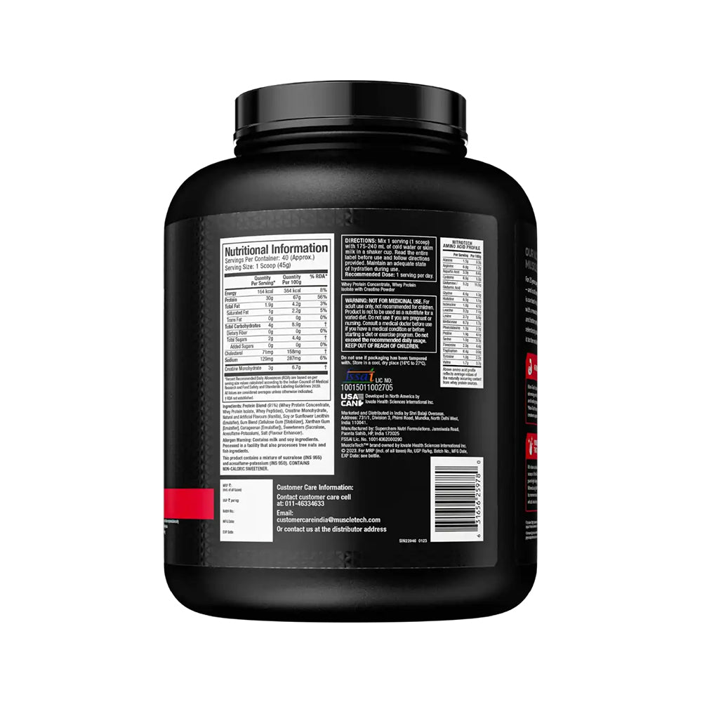 MuscleTech Nitro-Tech Whey Protein 1.81kg | 30g Protein