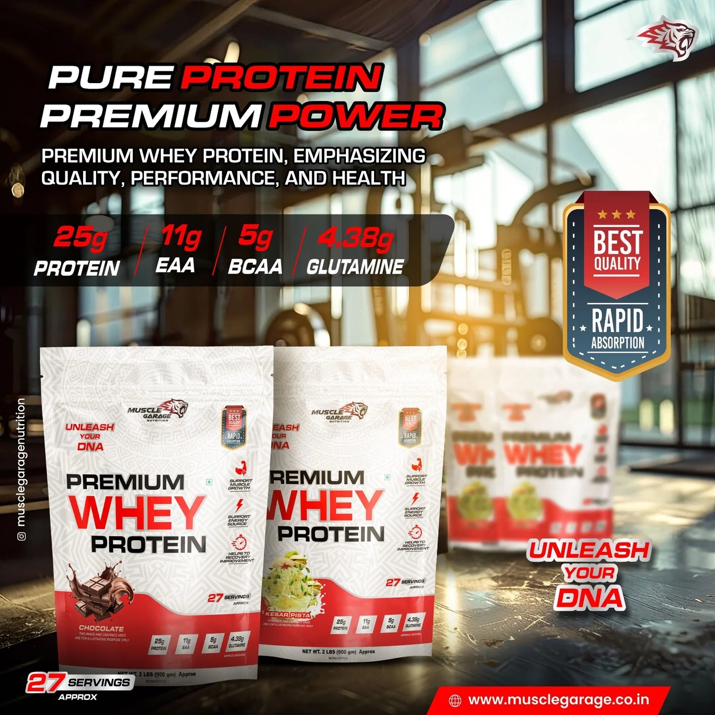 Muscle Garage Premium Whey Protein 900g (2 lbs)