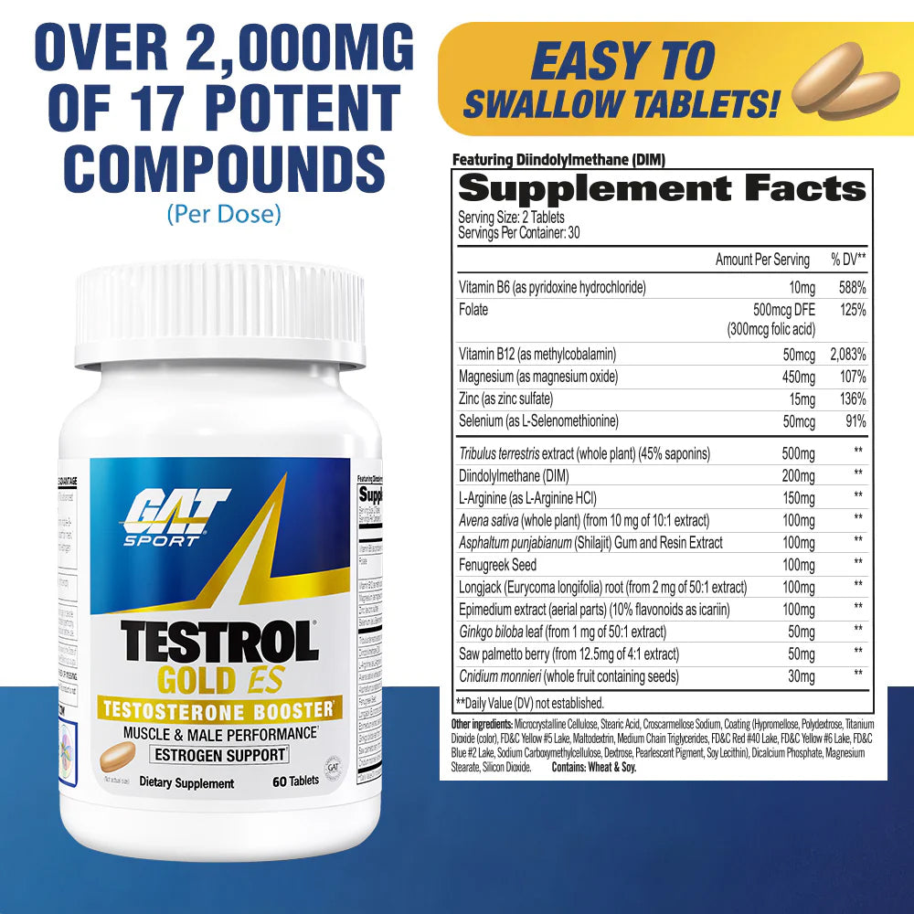 GAT Sport Testrol Gold ES 60 Tablets | Testosterone Support