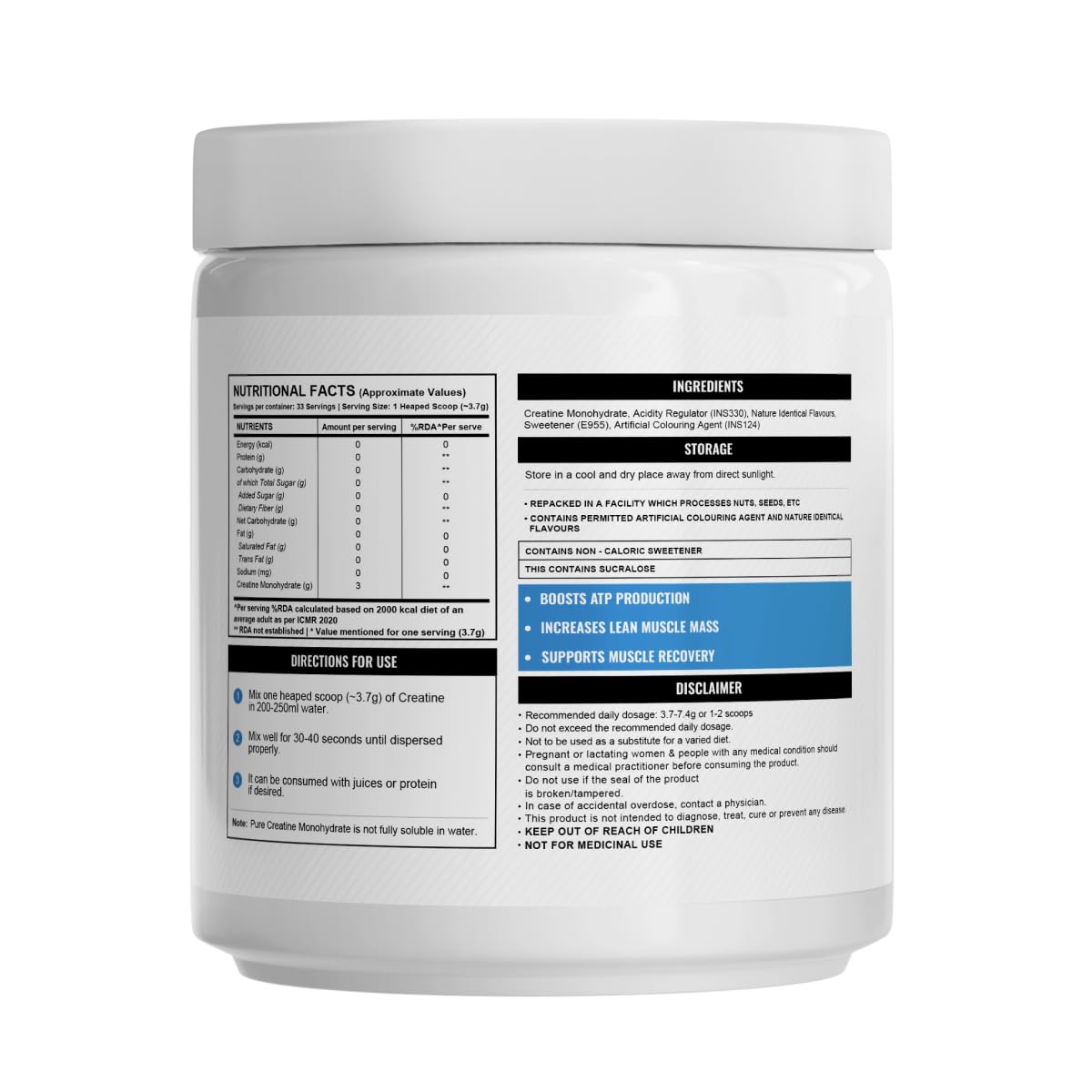 Wellcore Micronised Creatine Monohydrate 122g | 33 Servings