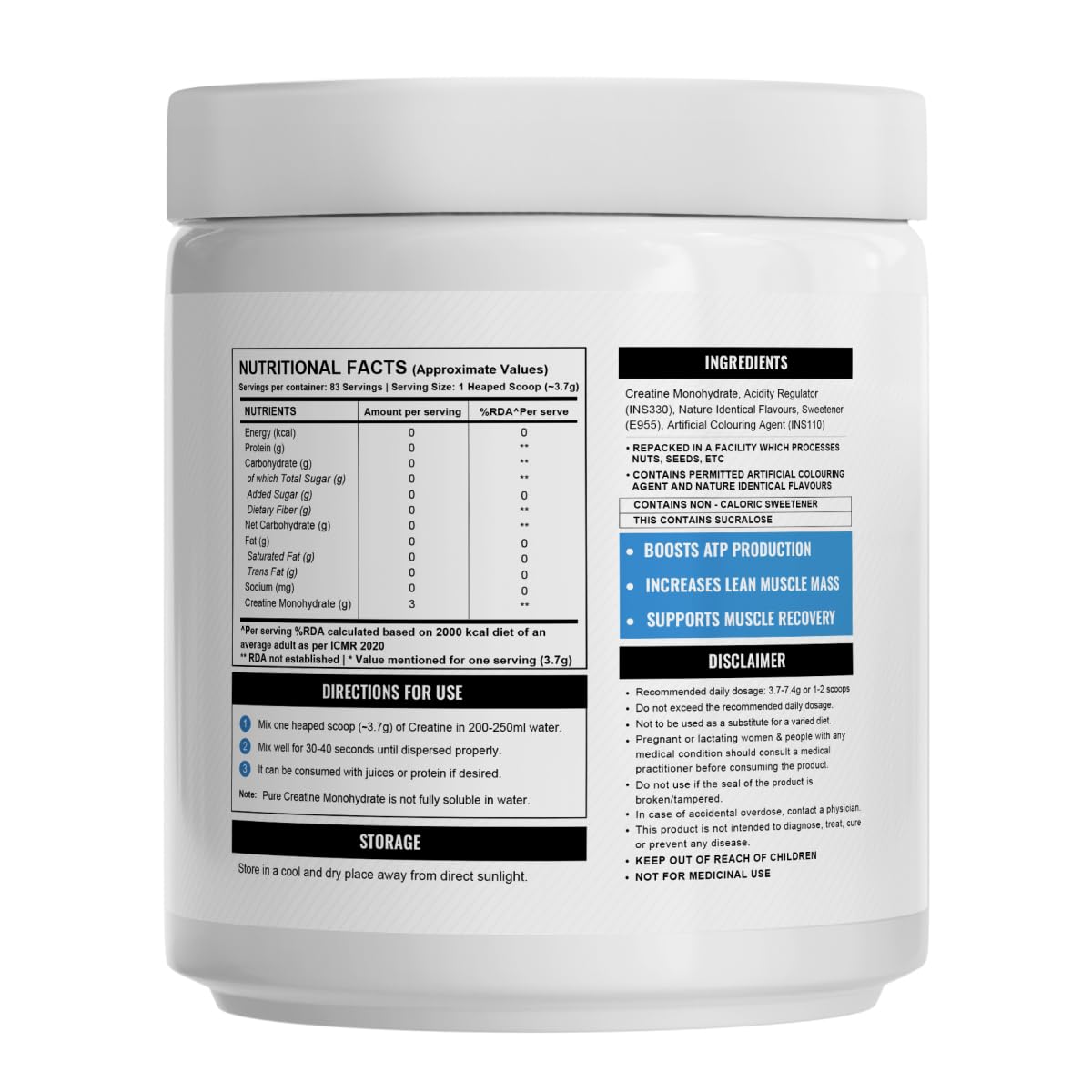 Wellcore Micronised Creatine Monohydrate 307g | 83 Servings