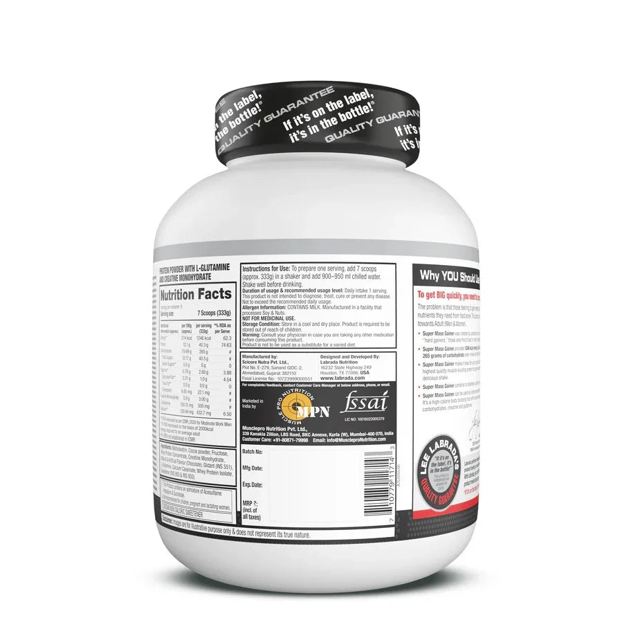 Labrada Super Mass Gainer 3kg (6.6 lbs) - Chocolate Ice Cream