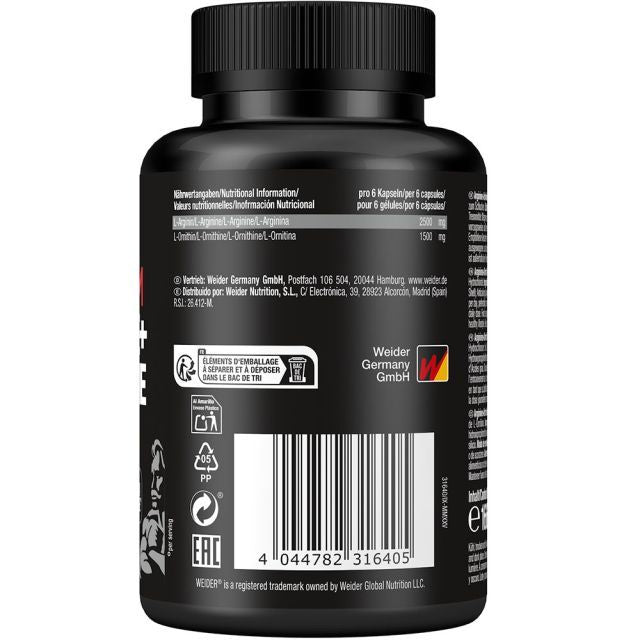 Weider Premium Arginine + Ornithine 4000 | 180 Capsules