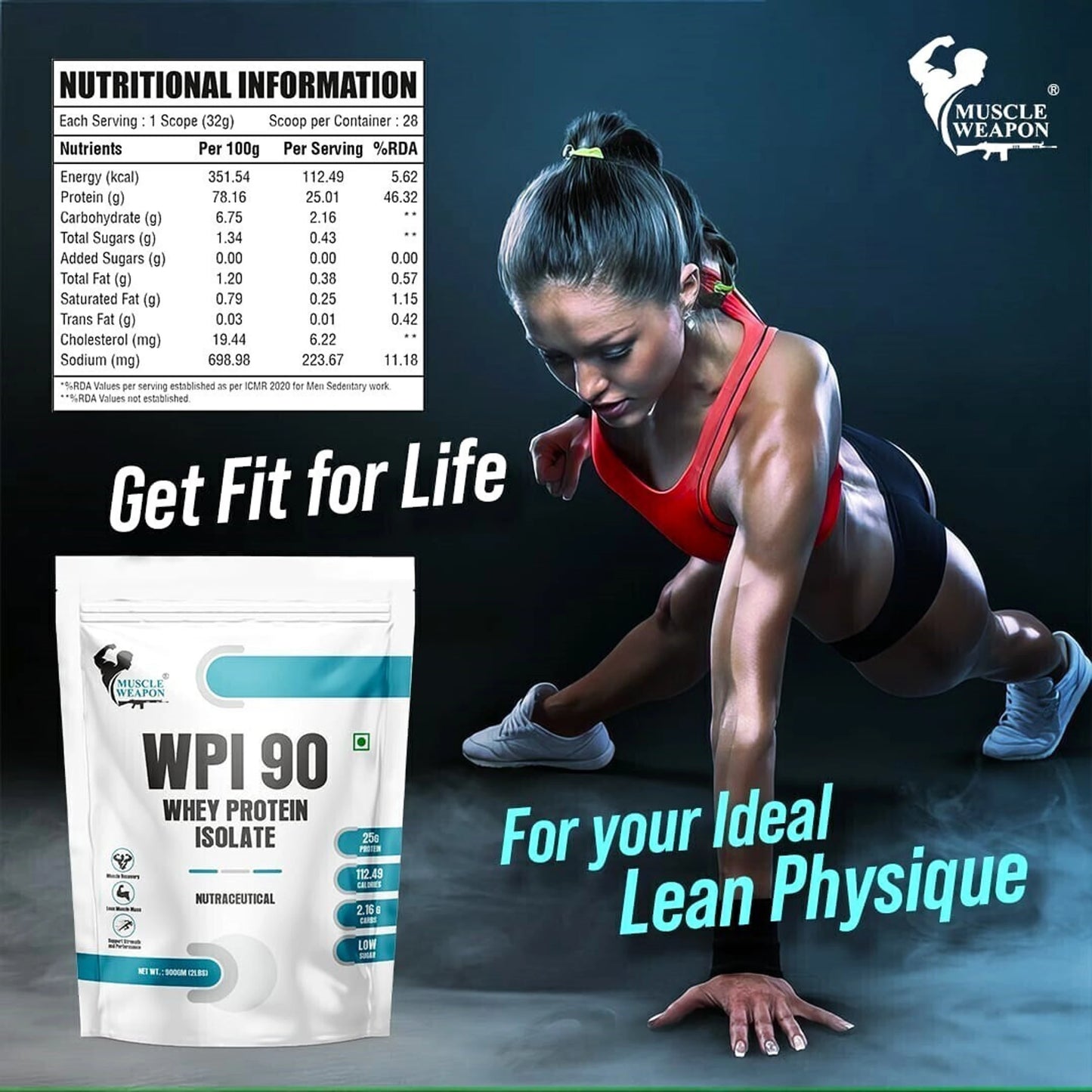 Muscle Weapon 90% Whey Isolate Protein 2lbs - Kesar Kulfi