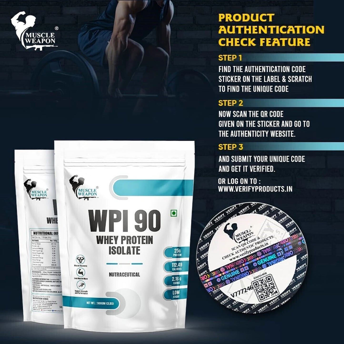 Muscle Weapon 90% Whey Isolate Protein 2lbs - Kesar Kulfi